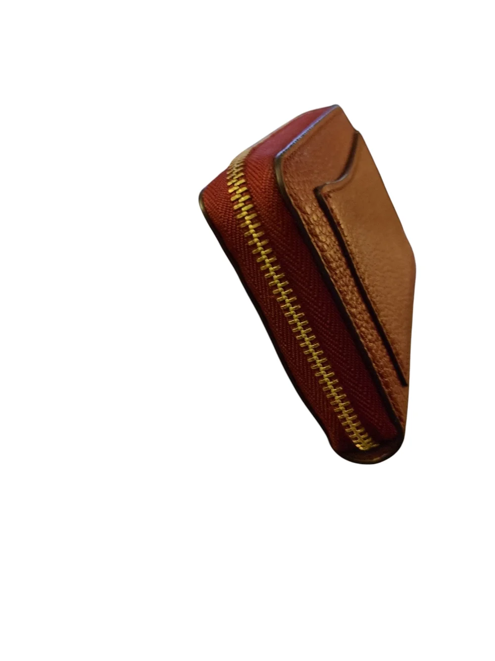 Michael Kors Brown Pebbled Leather Zip Wallet with Gold Logo